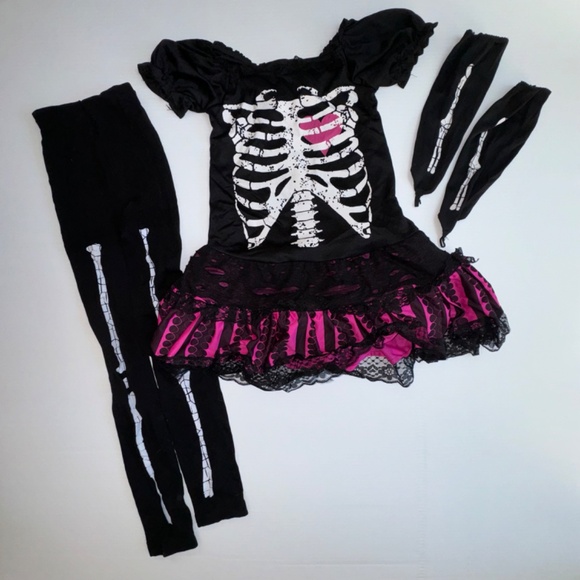 Cutest Child Skelton Dress Halloween Costume (M) - Picture 4 of 6